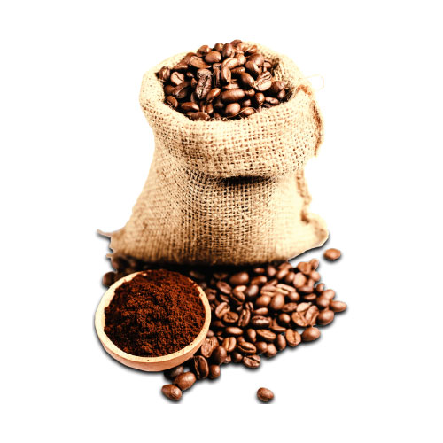 pregiati chicchi di caffè macinati